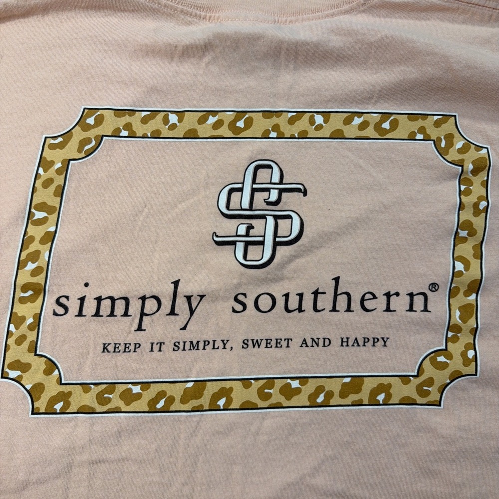 Simply, Southern Pink Long Sleeve T-Shirt, Leopard Logo graphic Women's 2XL